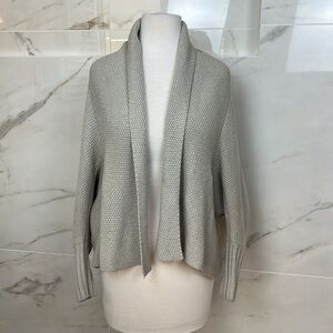VERTIGO PARIS Taupe Knit Shawl Collar Cardigan Neutral Gray Beige Sweater M